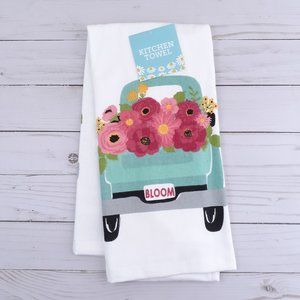 Kitchen Towel Spring Floral Truck Bloom Dual Purpose